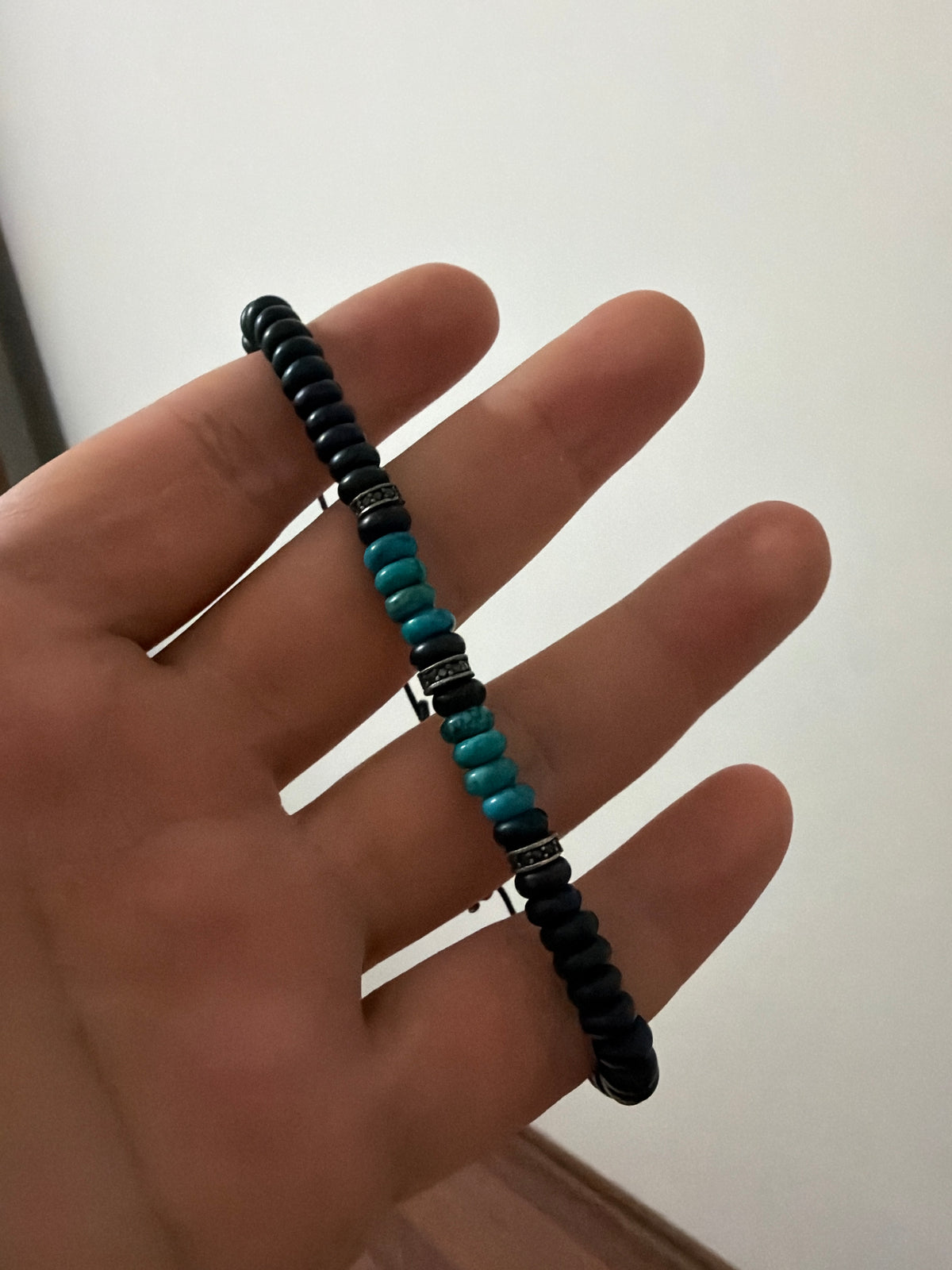 Makrame örgülü doğal taşlı bileklik